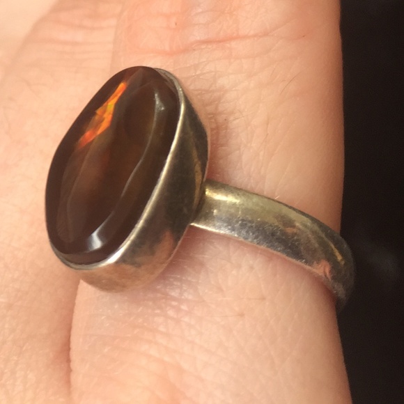 Beautiful Fire Agate Ring - Size 6.5 - Picture 1 of 2